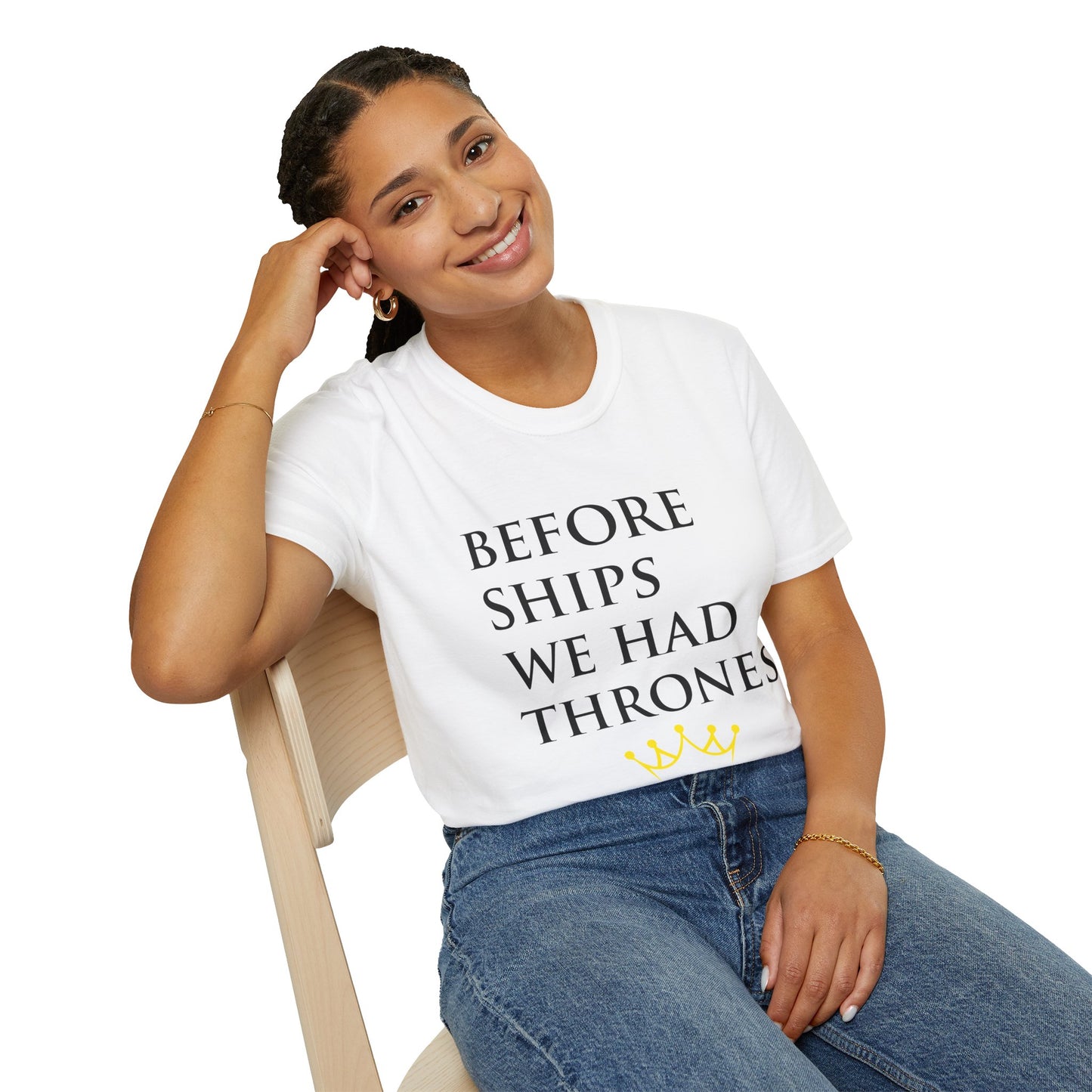 Before Ships We Had Thrones T-Shirt – Black Royalty & African Heritage Tee | FirstBorn Nation Apparel