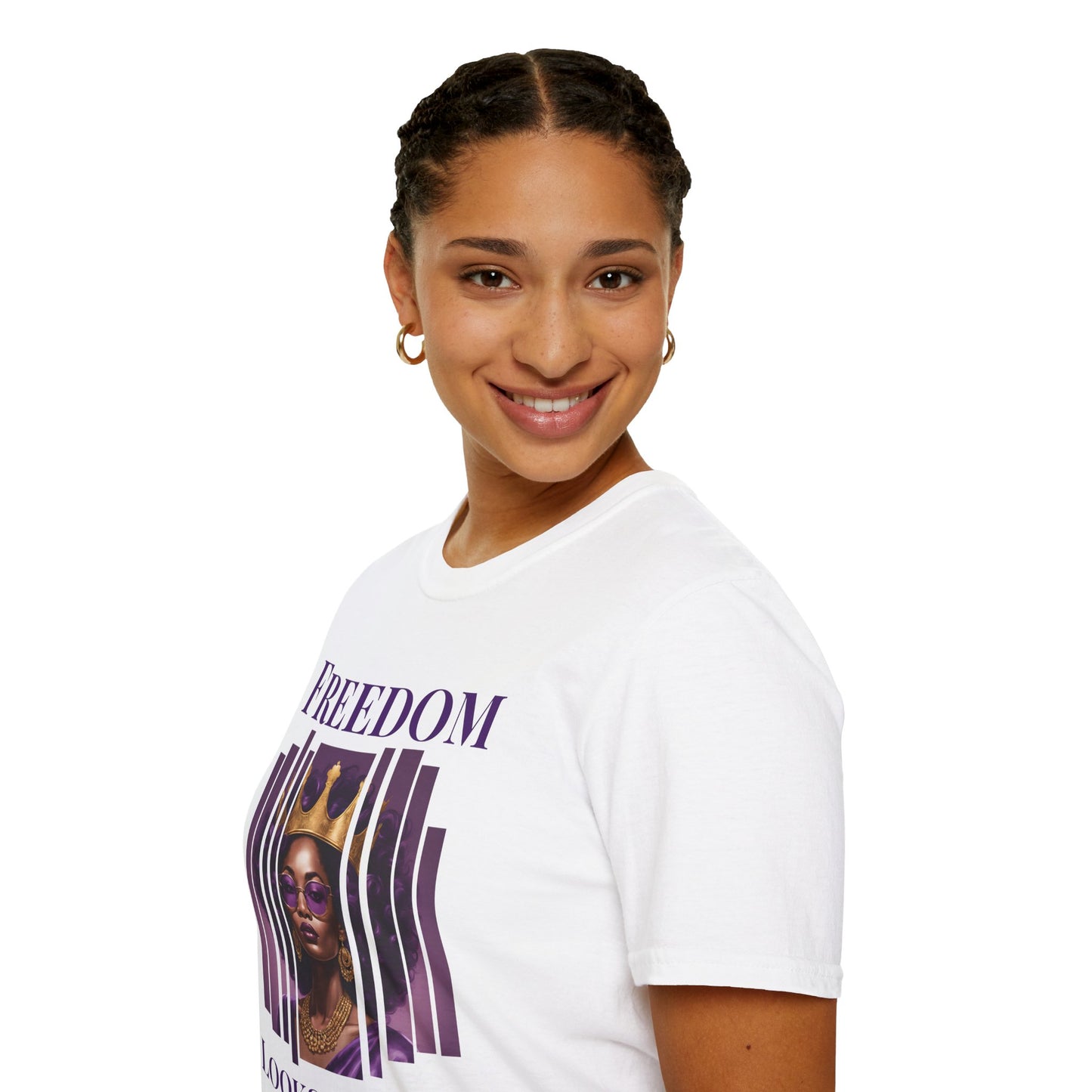 Freedom Looks Like Me T-Shirt – Black Woman Empowerment Tee in Purple | FirstBorn Nation Apparel