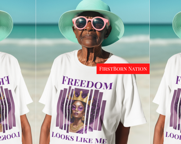 Freedom Looks Like Me T-Shirt – Black Woman Empowerment Tee in Purple | FirstBorn Nation Apparel