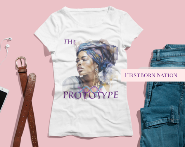 The Prototype T-Shirt – Black Woman Graphic Tee in Purple | FirstBorn Nation Original
