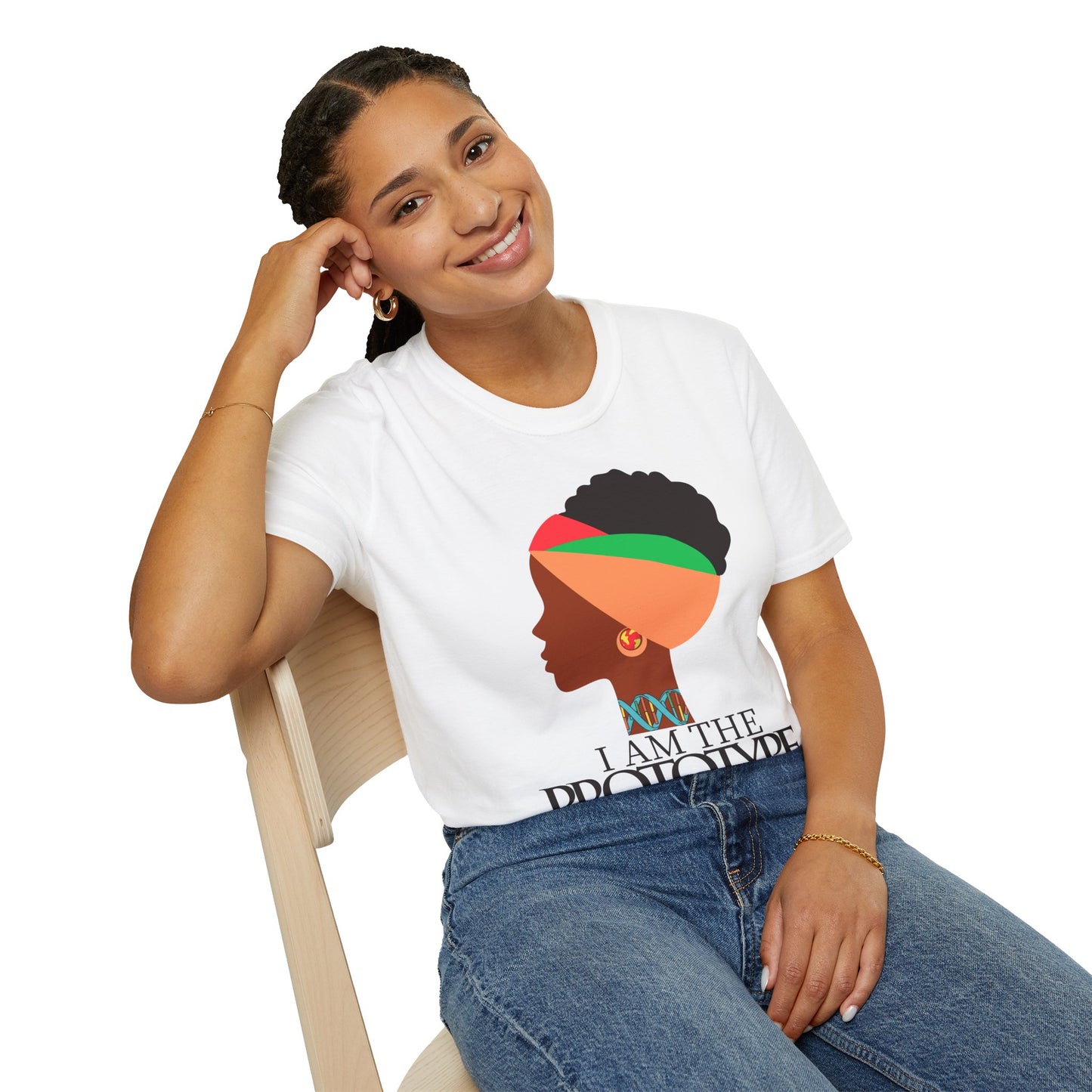 I Am the Prototype" Black History T-Shirt – Afrocentric Statement Tee for Women